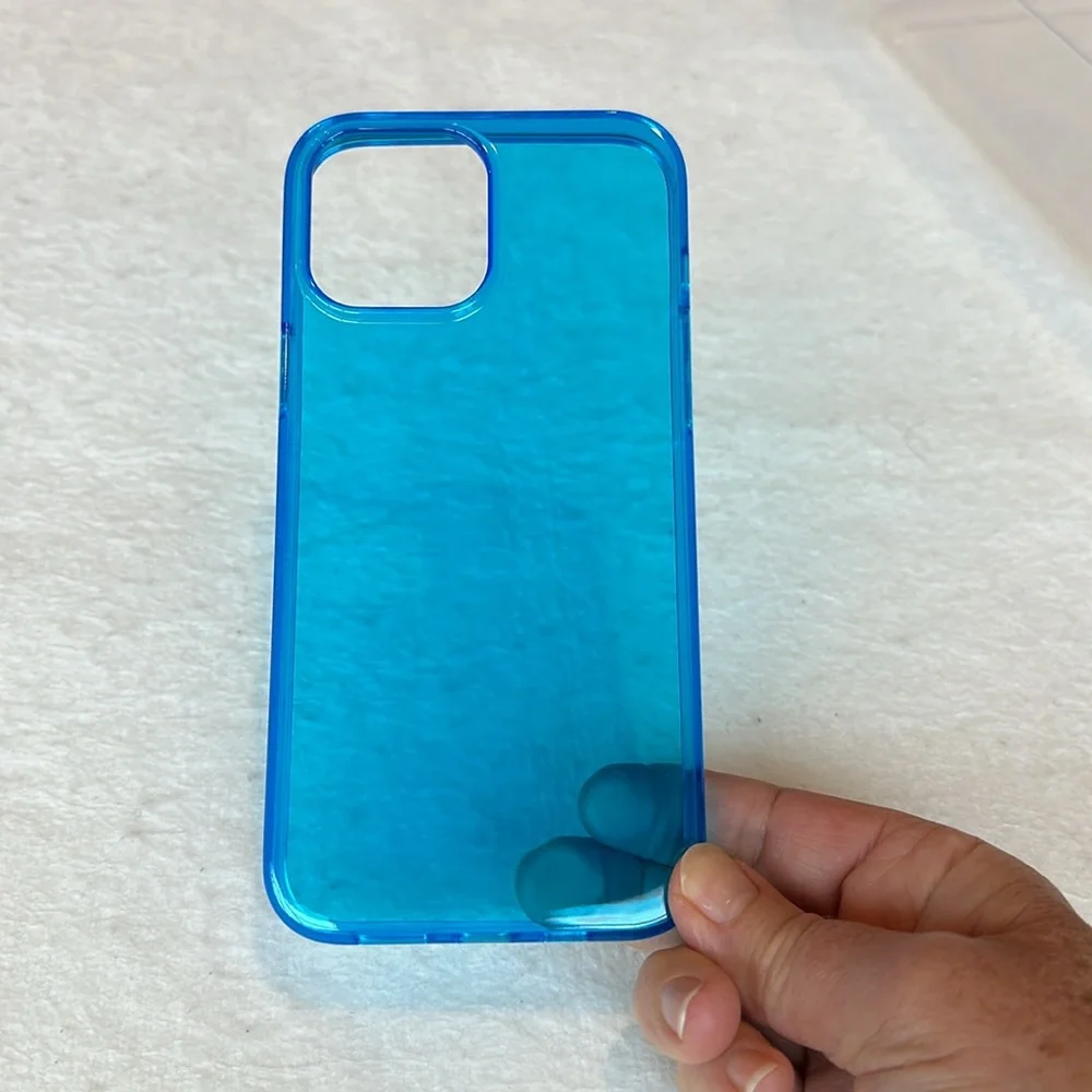 NWOT Felony Case iPhone 13 Pro Max Neon Blue Crystal Clear Phone Case